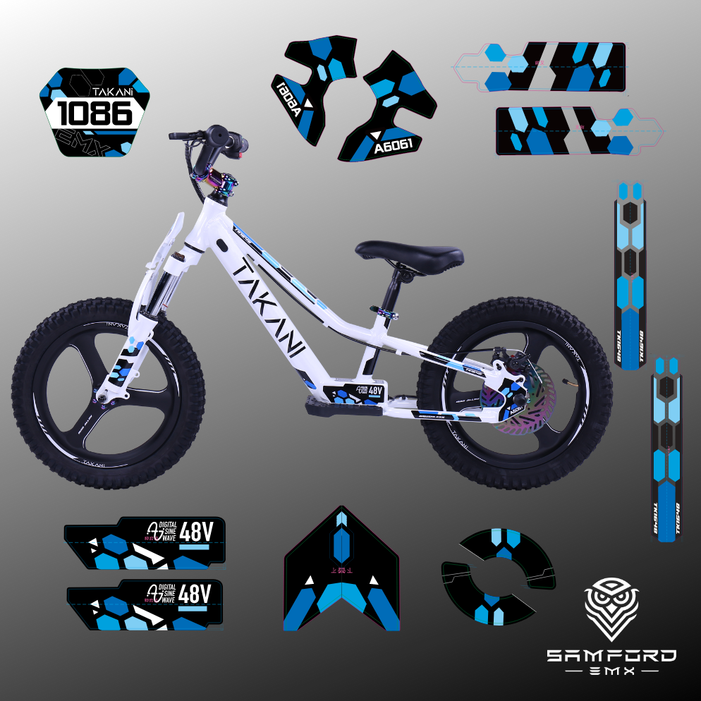 Blue DIY Decal Graphic Kit for TAKANI Electric Balance Bike TK1648