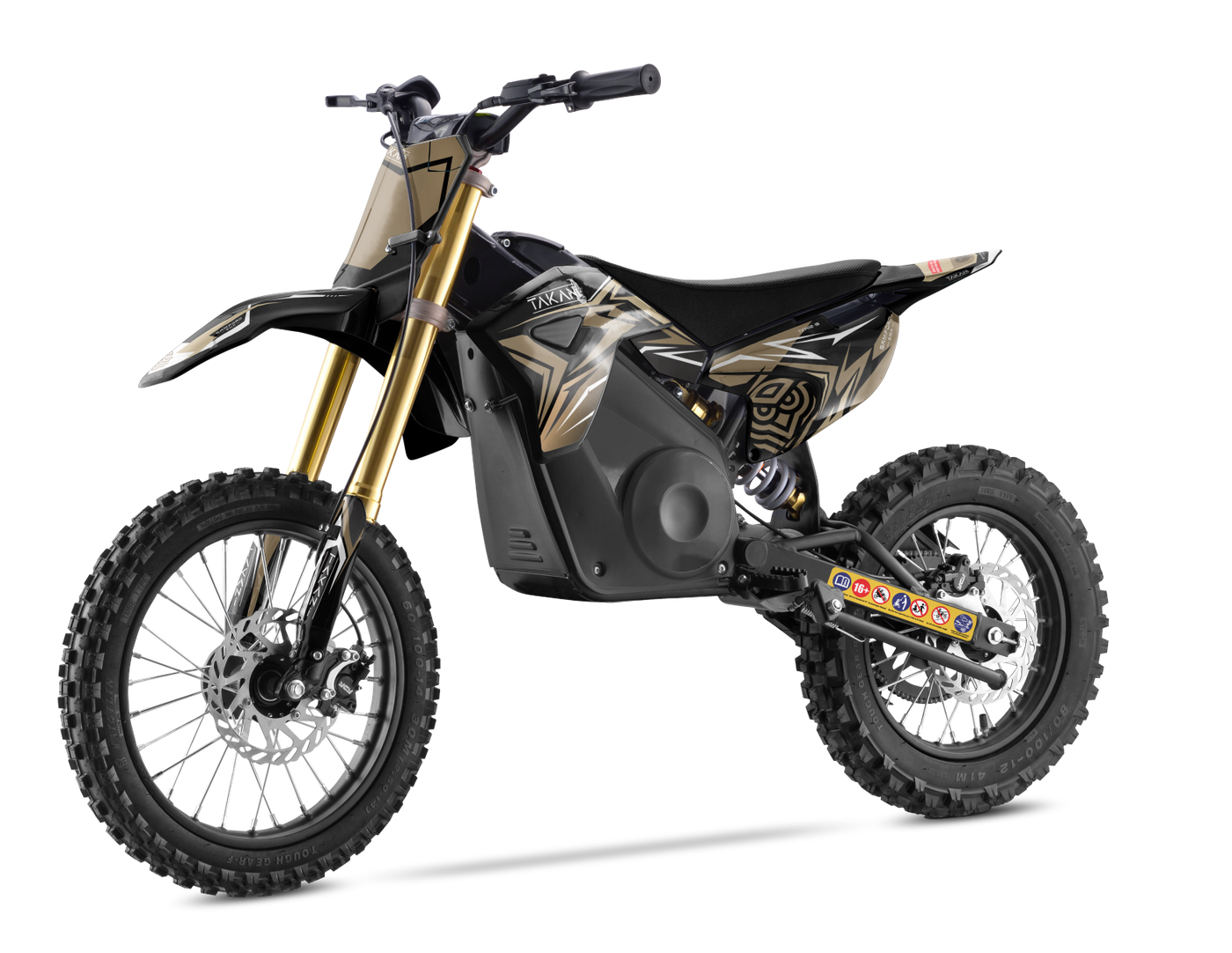 TAKANI 1300W electric pit bike for kids, this MIDI e-powered bike is the perfect beginner bike for those looking to get into motocross and dirt biking.