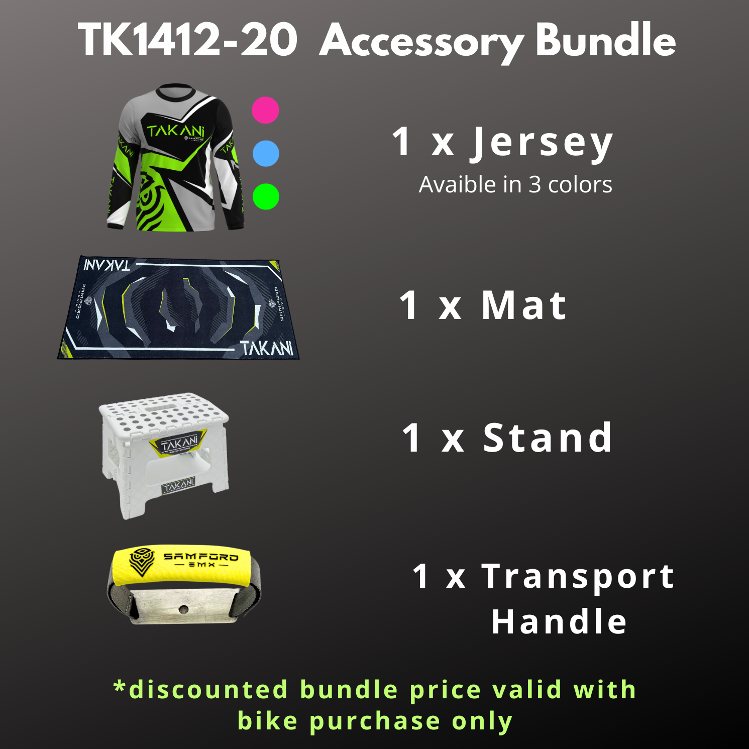 TK1412-20 accessory bundle – TAKANI MIDI ELECTRIC MOTORCYCLES