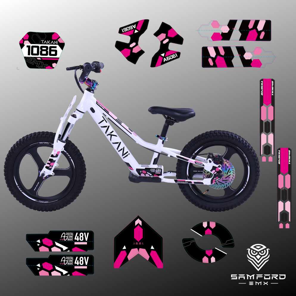Pink DIY Decal Graphic Kit for TAKANI Electric Balance Bike TK1648