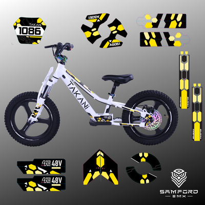 Yellow DIY Decal Graphic Kit for TAKANI Electric Balance Bike TK1648