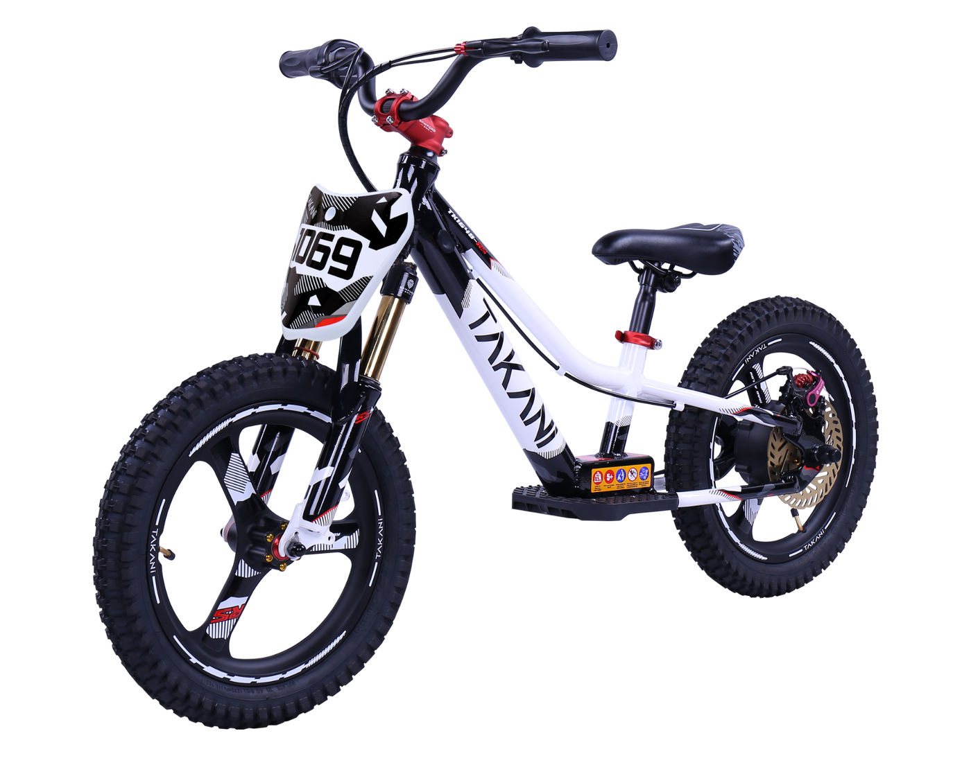 350W TAKANI Electric Balance Bike 16'' - TK1648-RS - Crisp White