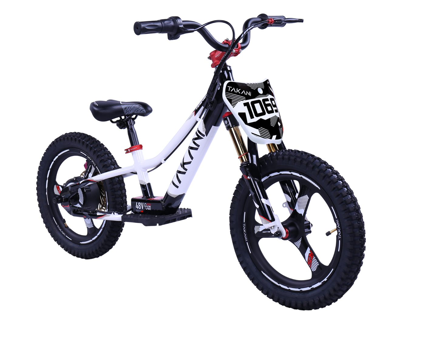 350W TAKANI Electric Balance Bike 16'' - TK1648-RS - Crisp White