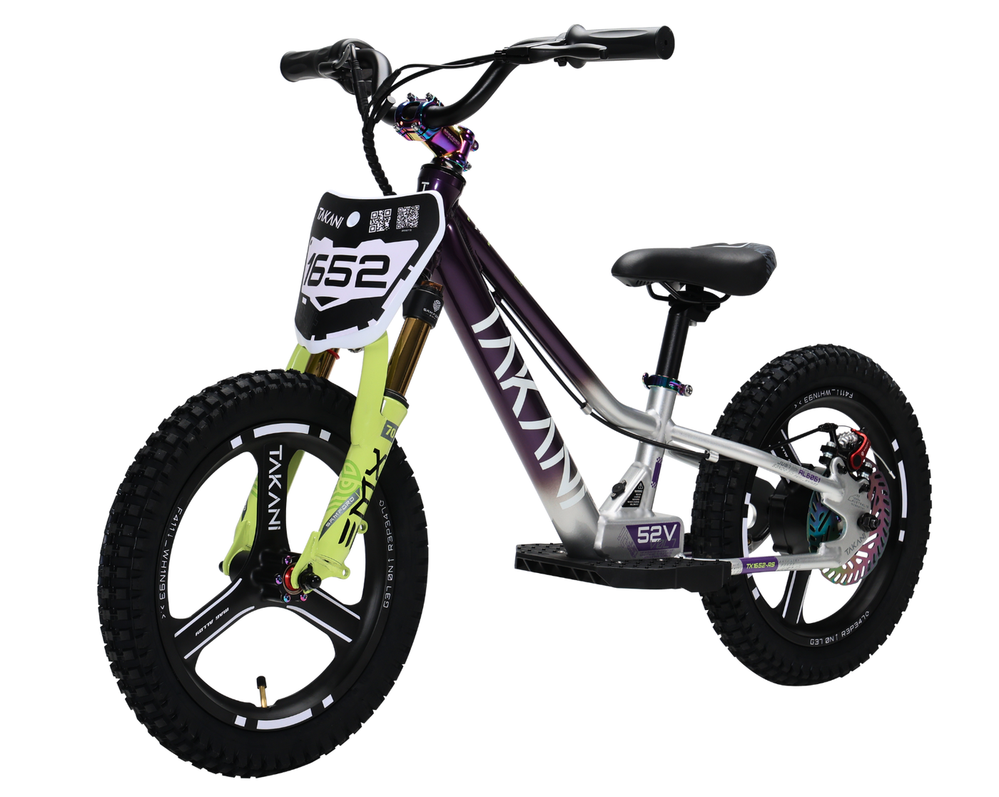 350W TAKANI  Electric Balance Bike 16'' - TK1652-RS Plum Silver