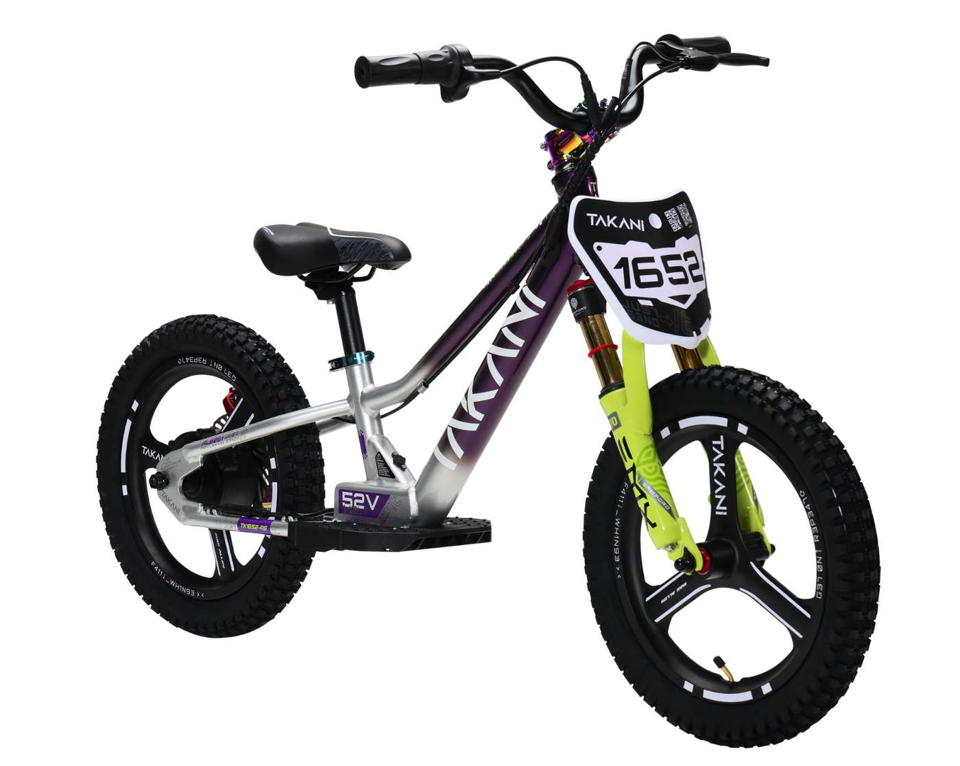 350W TAKANI  Electric Balance Bike 16'' - TK1652-RS Plum Silver