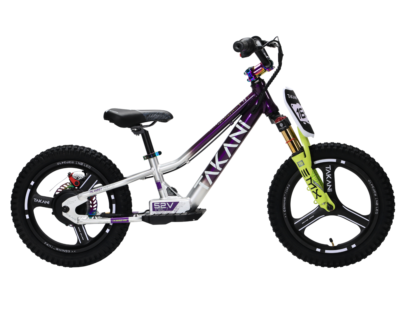 350W TAKANI  Electric Balance Bike 16'' - TK1652-RS Plum Silver