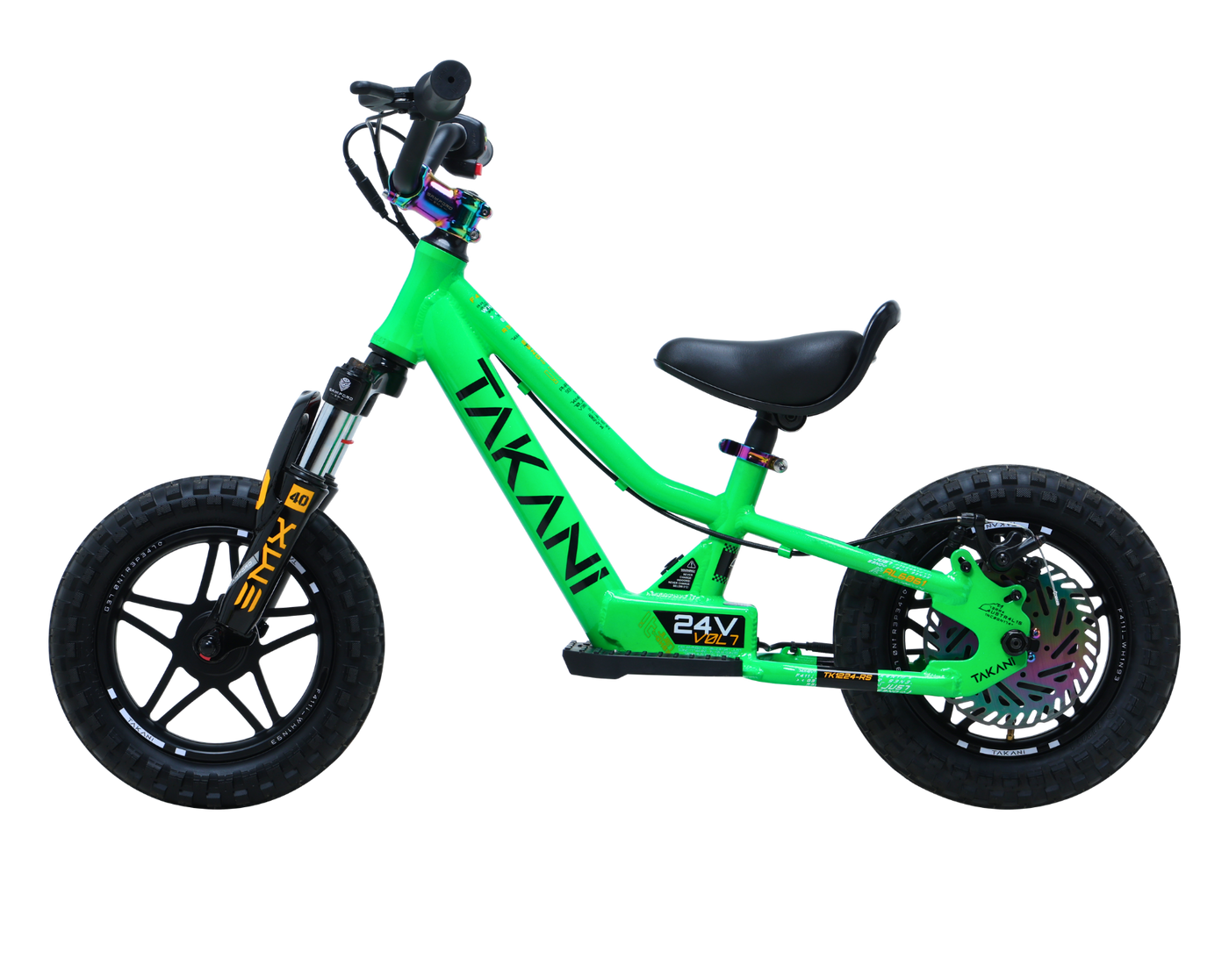 TAKANI electric banace bike 12'' age 5-7yrs old boys and girls sparkle green