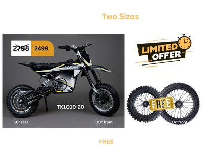 Dirt Bike Bundle-  TK1010-20 (seat height 620mm) + Bigger Wheel Set